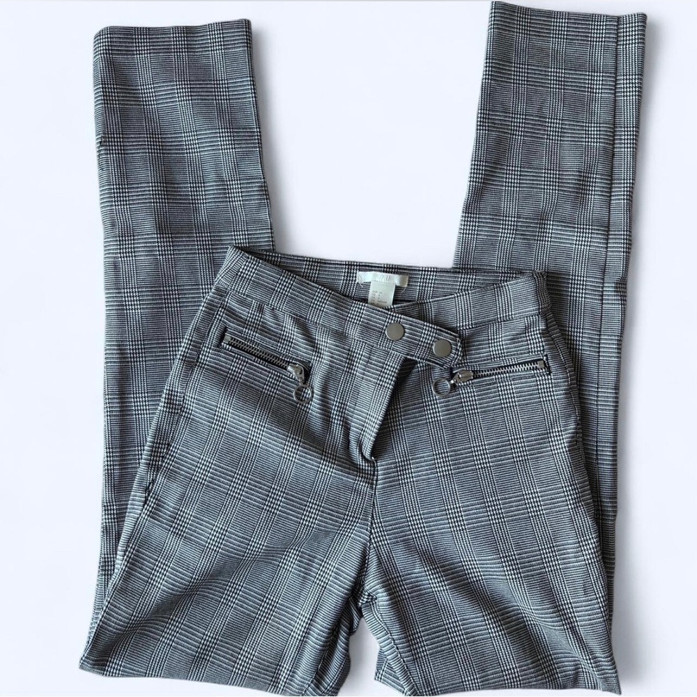 Y2K Grey White Plaid Dress Pants Emo Grunge Punk Trousers 4
